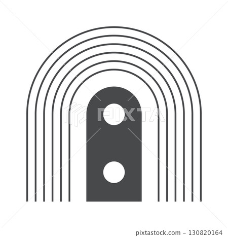 Arched mid century geometric form 130820164