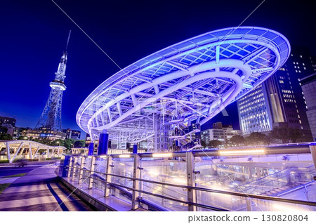 名古屋市、綠洲21及中部電力未來塔亮燈 名古屋市、綠洲21及中部電力未來塔亮燈 130820804