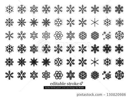 雪花圖示集（可編輯描邊） 130820986