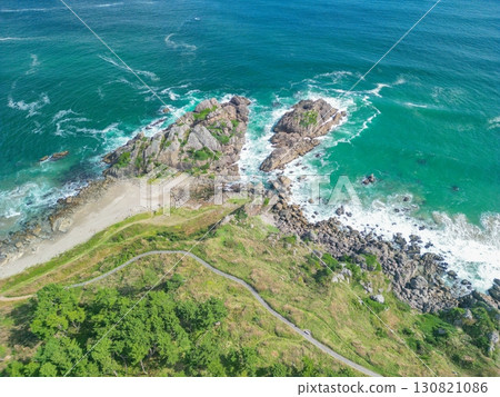 青森縣八戶市種差海岸的鳥瞰圖 青森縣八戶市種差海岸的鳥瞰圖 130821086