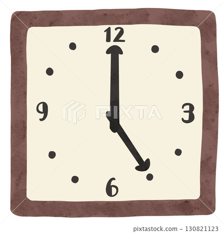 簡單的時鐘在5點鐘方向水彩手繪插畫 130821123