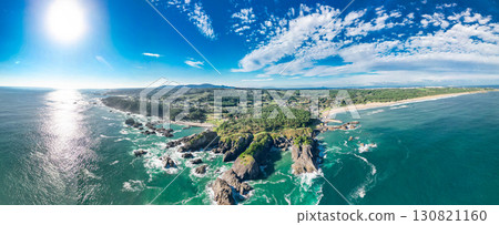 Aerial view of Tanesashi Coast from the sea side of Aomori Prefecture, Hachinohe City, Panorama Aerial view of Tanesashi Coast from the sea side of Aomori Prefecture, Hachinohe City, Panorama 130821160