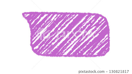 Diagonal chalk talk bubble with purple scribble style and rough texture. Speech rectangle in organic form, message element with graphic accent for communication and conversation themes. Diagonal chalk talk bubble with purple scribble style and rough texture. Speech rectangle in organic form, message element with graphic accent for communication and conversation themes. 130821817