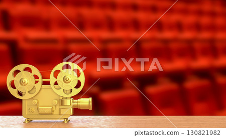 The Gold camera for cinema or entertainment concept 3d Rendering The Gold camera for cinema or entertainment concept 3d Rendering 130821982
