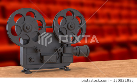 The Black camera for cinema or entertainment concept 3d Rendering 130821983