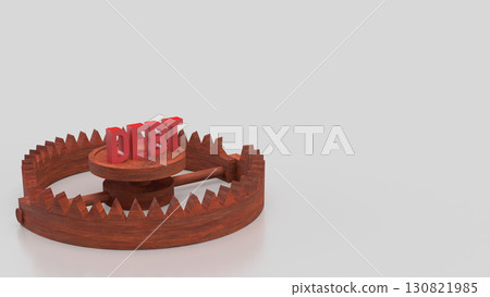 The DEBT on Bear Trap for Business Concept 3d Rendering. 130821985