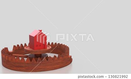 The Red House on Bear Trap for Property or Building Business 3d Rendering. 130821992