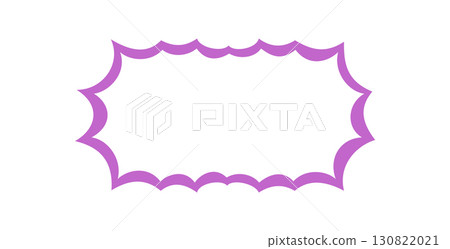 Wavy groovy rectangle border outline in retro style and funky silhouette graphic form. Y2k element with pop line frame, perfect as vintage background for cool modern or abstract design. 130822021