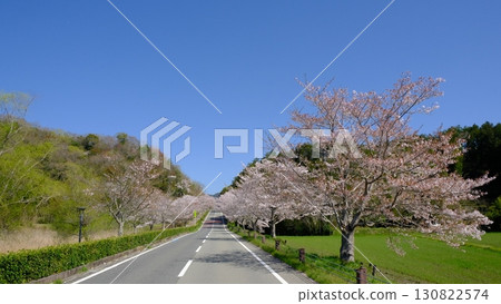 Image material of a straight road in clear weather 130822574