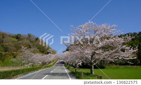Image material of a straight road in clear weather 130822575