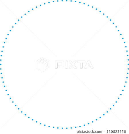 Blue circular frame. Dashed line drawn with dots. Simple and wide text space. Blue circular frame. Dashed line drawn with dots. Simple and wide text space. 130823356