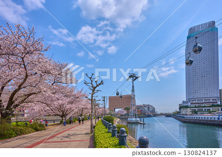 從神奈川縣橫濱市的木舍道望去,可以看到春天的新港和海岸通地區 從神奈川縣橫濱市的木舍道望去,可以看到春天的新港和海岸通地區 130824137