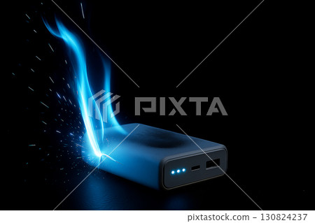 Mobile battery catches fire 130824237