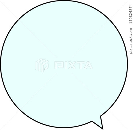 A simple round speech bubble with a black frame. The text space is mint green. Ample text space. 130824274