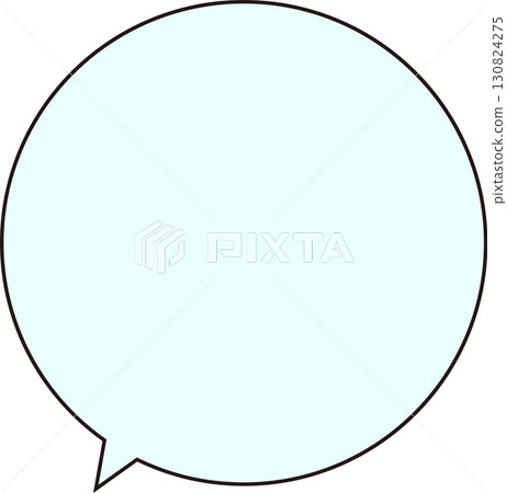 A simple round speech bubble with a black frame. The text space is mint green. Ample text space. 130824275