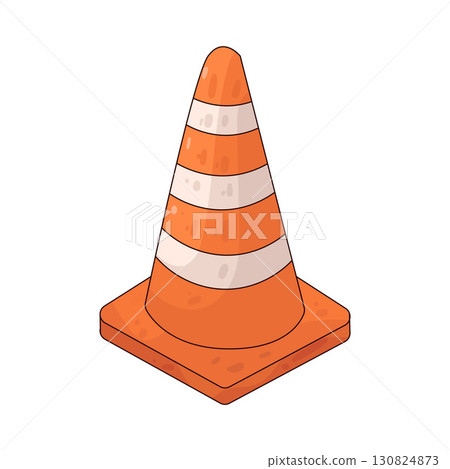 illustration of traffic cone 130824873