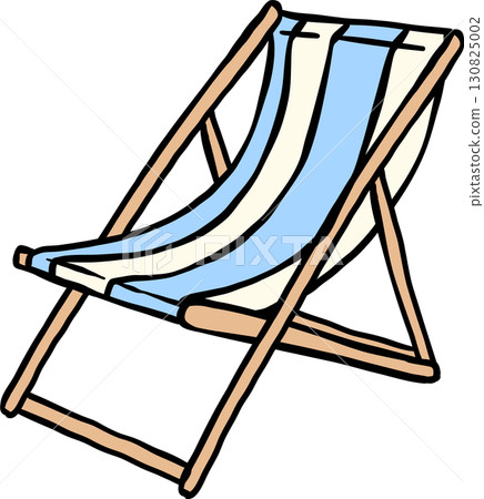 Hand Drawn Striped Beach Chair, Fisherman Aesthetic Hand Drawn Striped Beach Chair, Fisherman Aesthetic 130825002