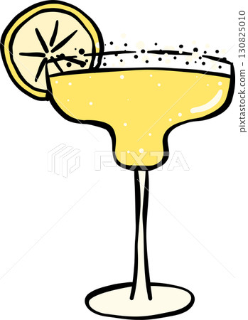 Margarita Cocktail with Lemon Slice Hand Drawn, Fisherman Aesthetic 130825010
