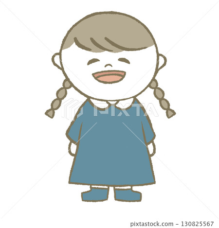 Girl in a dress with braids Girl in a dress with braids 130825567