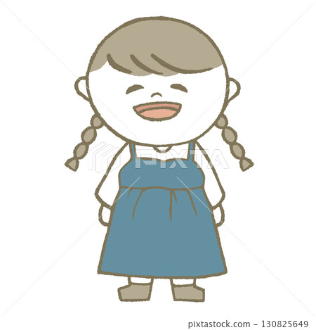 Girl in a dress with braids 130825649