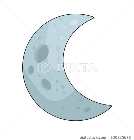 illustration of crescent moon illustration of crescent moon 130825676