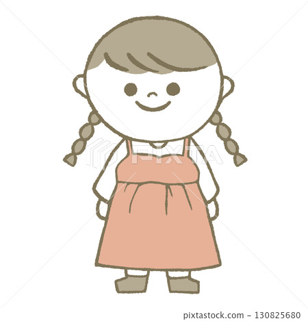 Girl in a dress with braids 130825680