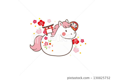 可愛的馬2，非常適合馬年新年賀卡 130825732