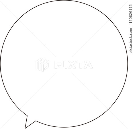 A simple, round speech bubble with a black border. Easy to use with ample text space. A simple, round speech bubble with a black border. Easy to use with ample text space. 130826113