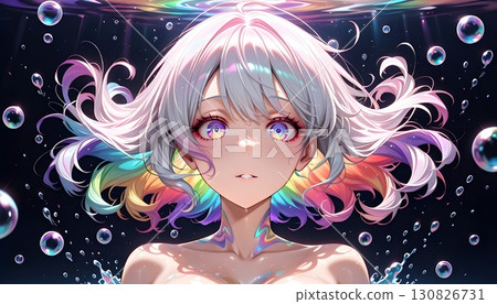 Girl floating in water Girl floating in water 130826731