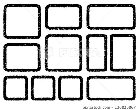 Crayon Line Rounded Square Frame Set/Black Crayon Line Rounded Square Frame Set/Black 130826867