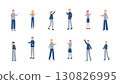 Illustration set of people spending autumn 130826995