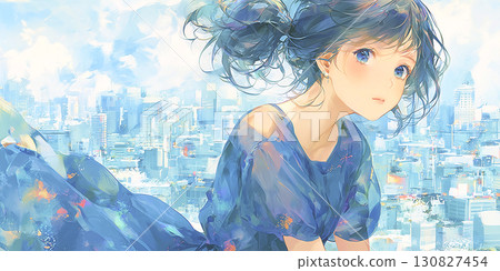 一個女孩在看著我們 130827454