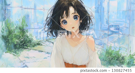 一個女孩在看著我們 130827455