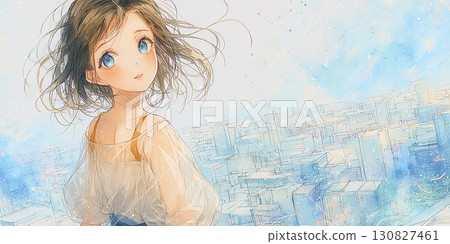 一個女孩在看著我們 一個女孩在看著我們 130827461