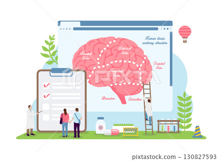 Medical and medically themed vector illustration (brain) 130827593
