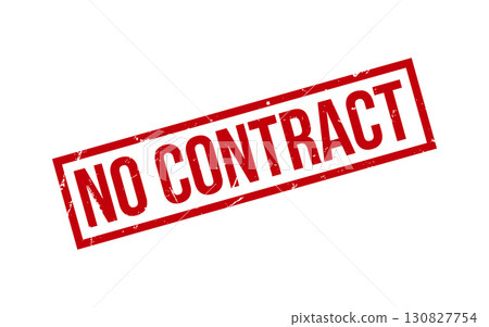 Red No Contract Rubber Stamp Seal Vector 130827754