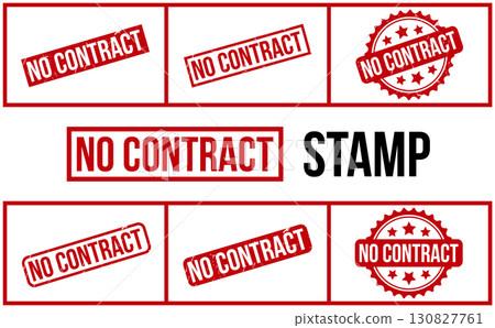No Contract Rubber Stamp Set Vector No Contract Rubber Stamp Set Vector 130827761