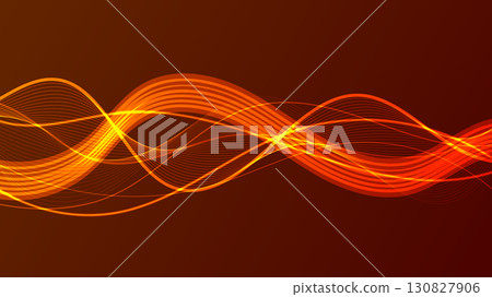 Abstract Digital Wave with Flowing Lines and Glowing Particles. Abstract Digital Wave with Flowing Lines and Glowing Particles. 130827906