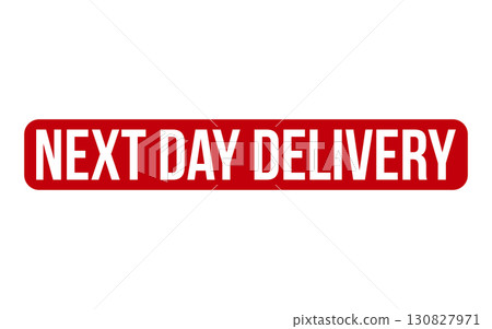 Next Day Delivery Rubber Stamp Seal Vector 130827971