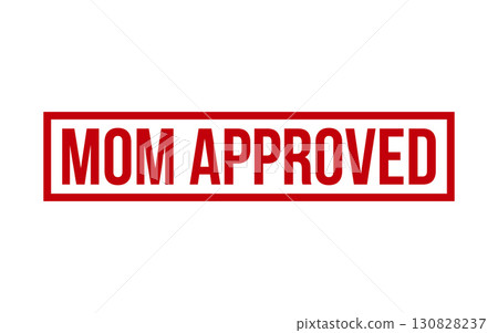 Red Mom Approved Rubber Stamp Seal Vector 130828237