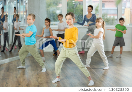 Group of children dancing modern dances 130828290