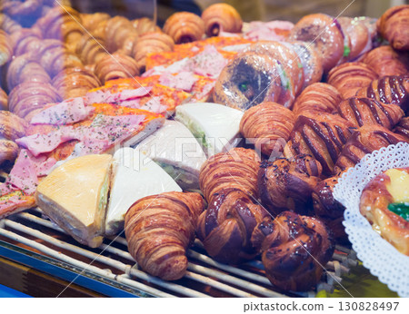Croissants in pastry shop Croissants in pastry shop 130828497