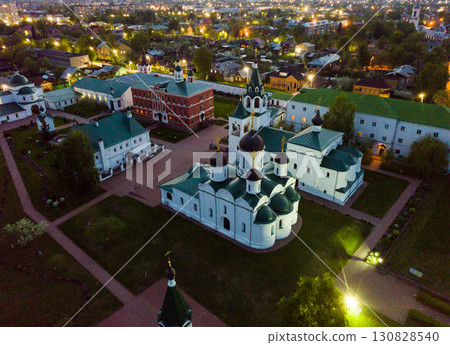 Aerial view of Spaso-Preobrazhensky monastery in Murom at dusk 130828540