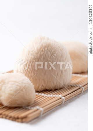 Lion's Mane mushroom or Yamabushitake mushroom on white background 130828593