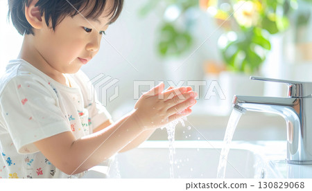 Hand washing, children, sink 130829068