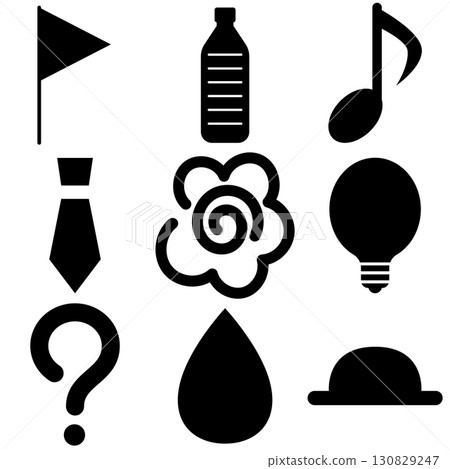 Simple mark material illustration set 130829247