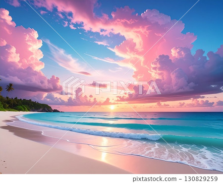 Sunset over the sea 130829259