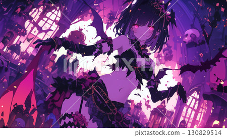 Girl enjoying halloween 130829514