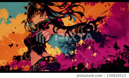 Girl enjoying halloween 130829515