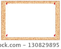 固定在軟木板上的紙的框架插圖 130829895